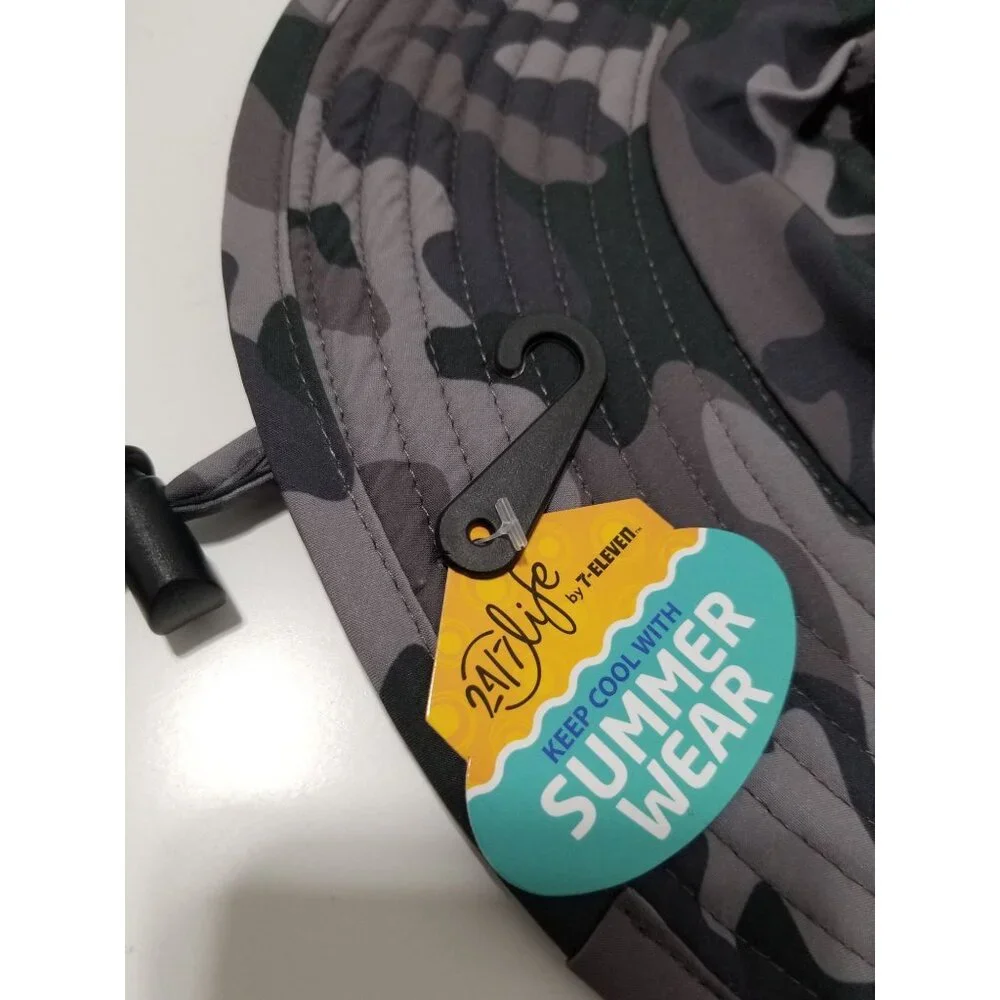 24/7 Life Outdoor Breathable Larry Bucket Hat In Grey Camo - Size OS‎